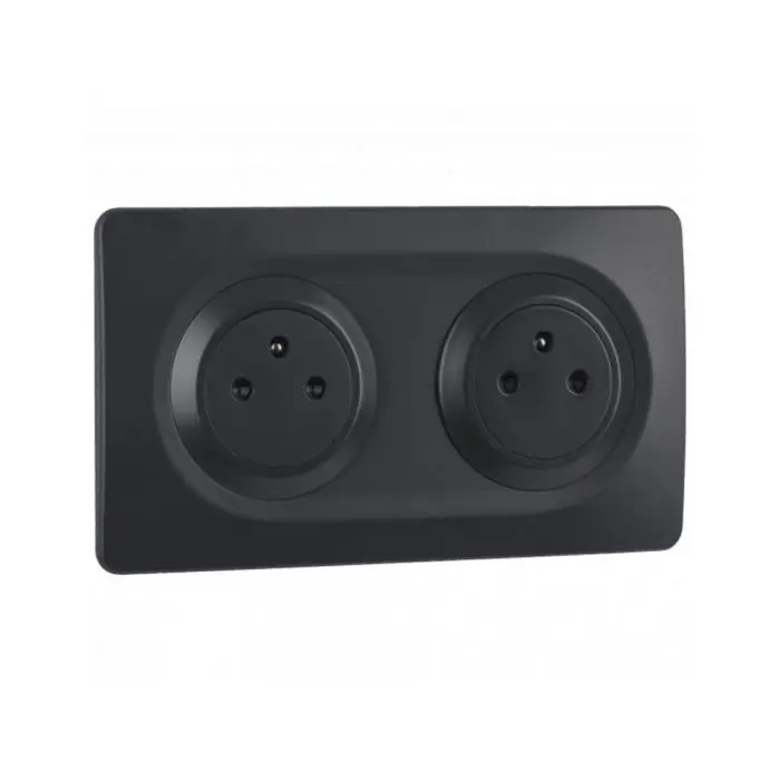 Meilleur Choix Bloc 2 Prises 2P+T 16A Affleurantes anthracite EPURE NF - Ohmtec - IICSEN