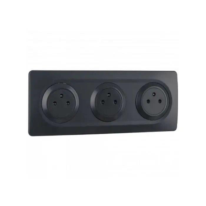 Achat Immédiat Bloc 3 Prises 2P+T 16A Affleurantes anthracite EPURE NF – Ohmtec – IICSEN