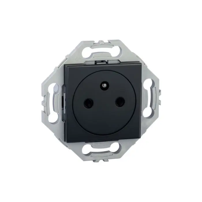 Prise 2P+T 16A Affleurante anthracite NF - Noane - IICSEN Seulement Aujourd'hui