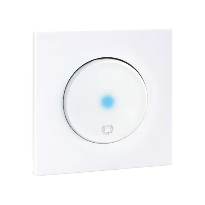 Acheter Direct Bouton poussoir carillon à voyant complet avec griffes et plaque – SQUARE EASY blanc – Eur‘Ohm