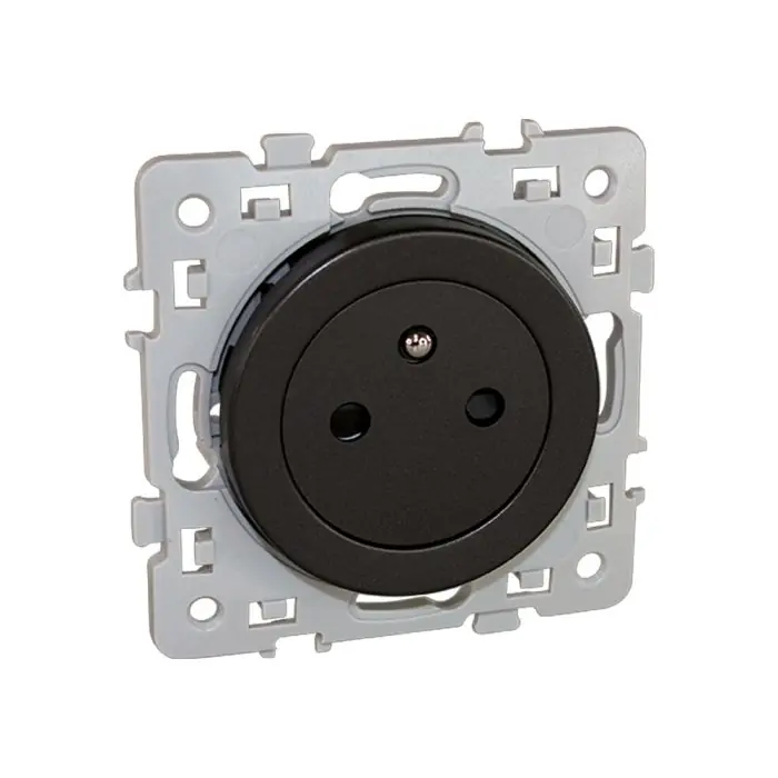 Vente Flash Prise 2P+T 16A affleurante NF – SQUARE Anthracite – Eur‘Ohm