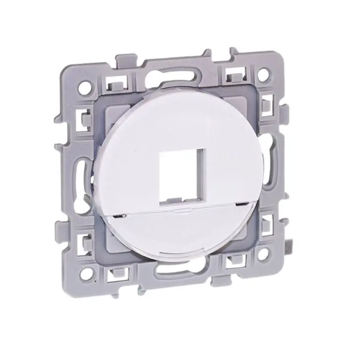 Cadre support pour noyaux RJ45 (noyau non inclus) - SQUARE Blanc brillant nacré - Eur‘Ohm Pas Cher