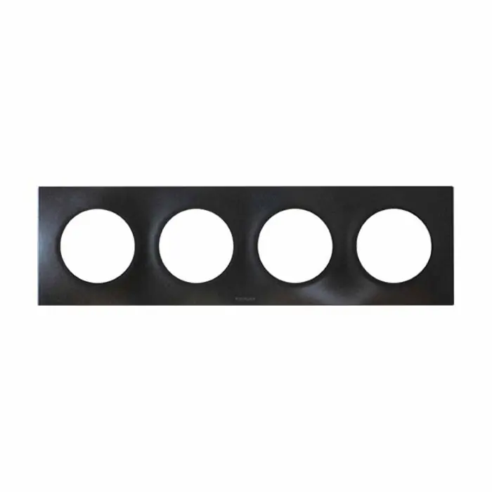 Plaque de finition 4 postes - SQUARE Anthracite - Eur‘Ohm Meilleure Vente