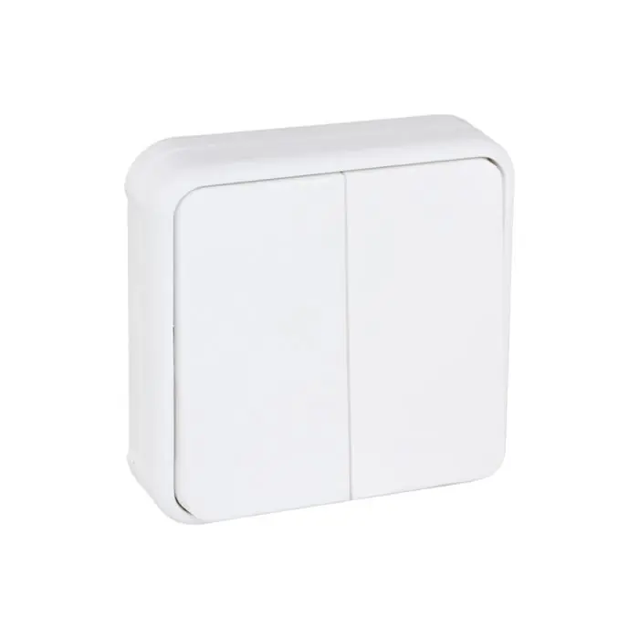Double va et vient complet encastré - étanche IP55 - OXXO Blanc Super Prix