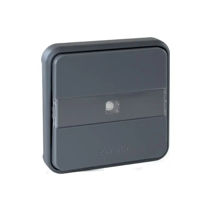 Vente Flash Mécanisme composable de poussoir lumineux avec porte-étiquette – étanche IP55 – OXXO Gris – Eur‘Ohm