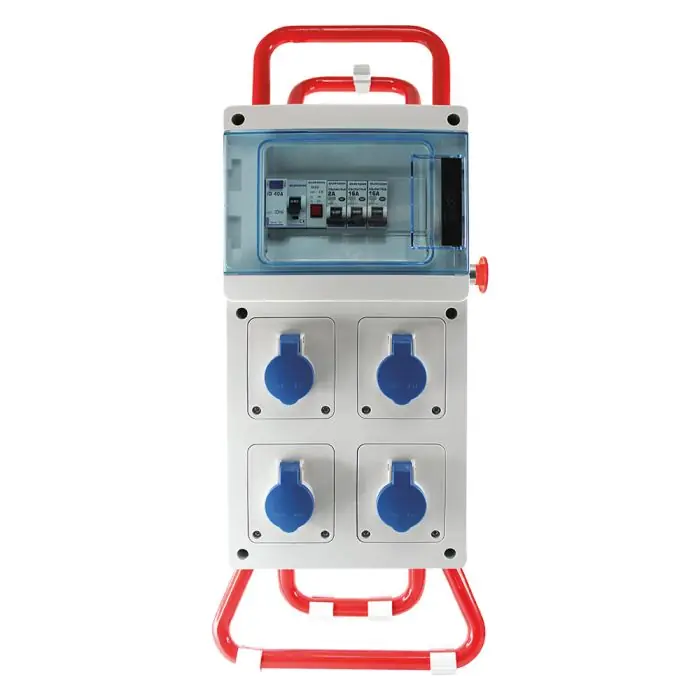 Must-Have Coffret de chantier monophasé 4 prises 2P+T, 230V, 16A avec trépied - Eur‘Ohm