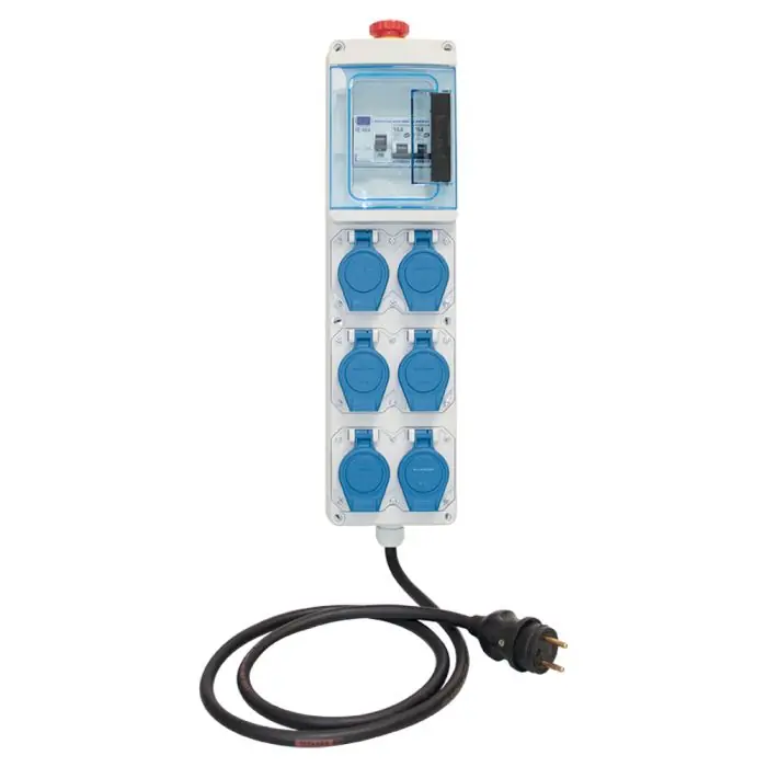 Prix Cassé Coffret de chantier monophasé 6 prises IP55 2P+T, 230V, 16A - Eur‘Ohm