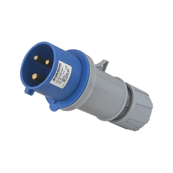 Satisfait Ou Remboursé Fiche industrielle mobile droite IP44 - 2P+T - 32A - 230V AC - Eur‘Ohm