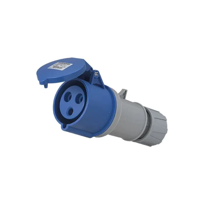 Certifié Prise industrielle mobile droite IP44 - 2P+T - 32A - 230V AC - Eur‘Ohm