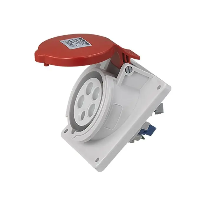 Promotion Saisonnière Socle de prise industrielle à encastrer à 20° IP44 - 3P+N+T - 16A - 400V AC - Eur‘Ohm