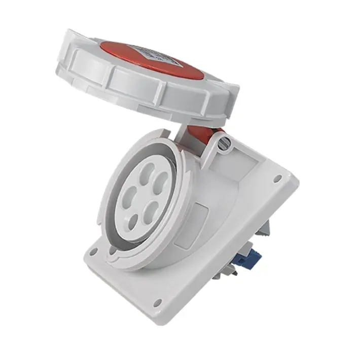 Socle de prise industrielle à encastrer à 20° IP67 - 3P+N+T - 16A - 400V AC - Eur‘Ohm Haute Qualité