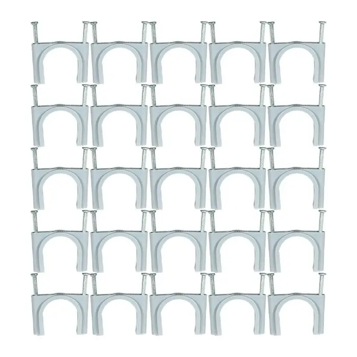 Boîte de 25 attaches pontets Ø32 à deux pointes pour tubes IRL et câbles - Gris - Eur‘Ohm Seulement Aujourd'hui