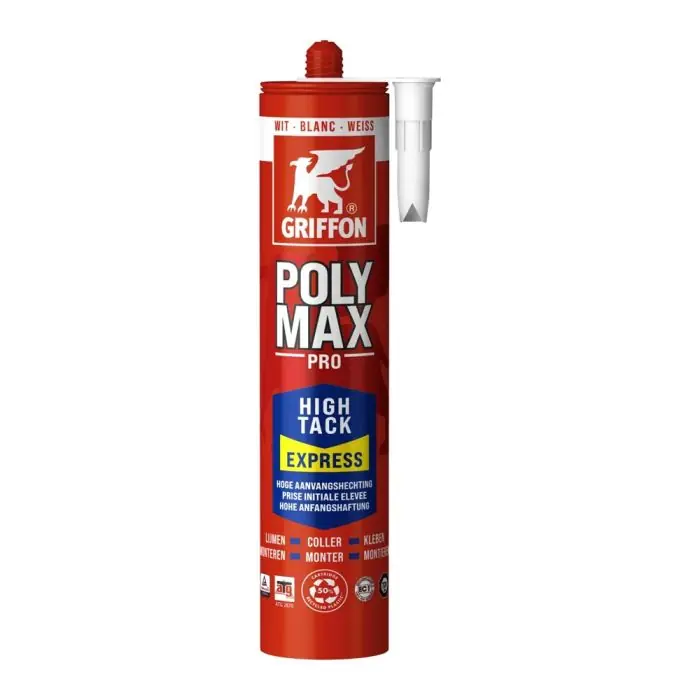 Quantité Limitée Colle de montage Polymax High Tack Express 410g - Blanc - Griffon France
