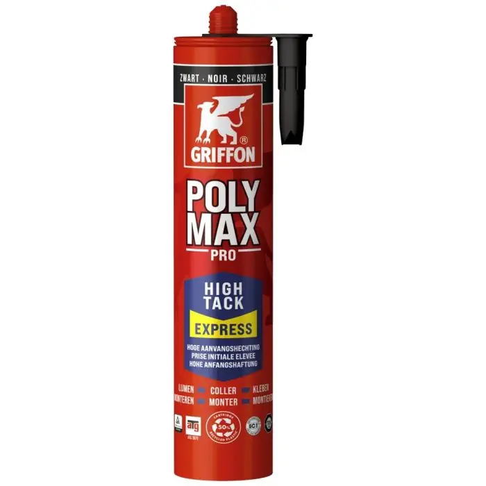 Colle de montage Polymax High Tack Express 410g - Noir - Griffon France Dernier Modèle