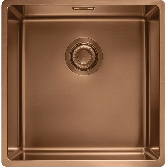 Promotion Cuve Mythos Masterpièce BXM 110-40 cuivre – 440 x 450 x 200 mm – sous-meuble 50 cm – vidage manuel – Franke