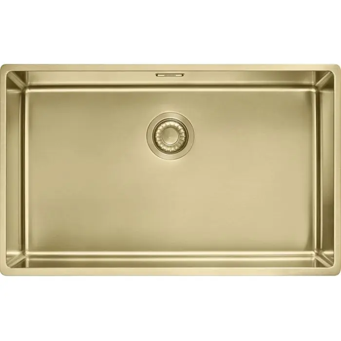 Marque Cuve Mythos Masterpièce BXM 110-68 reflet d‘or - 725 x 450 x 200 mm - sous-meuble 80 cm - vidage manuel - Franke