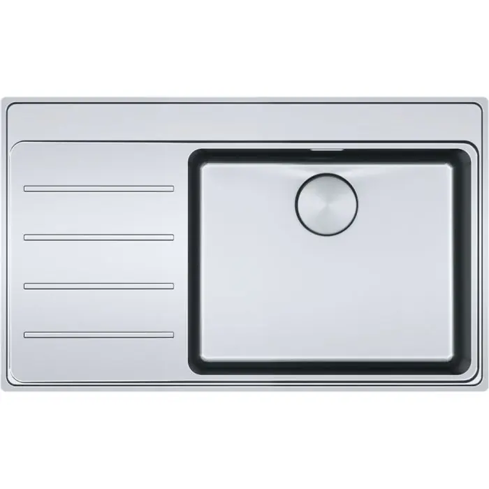 Bon Marché Évier Mythos MYX 211-86 en inox - 860 x 520 x 180 mm égouttoir à gauche - sous-meuble 60 cm - vidage automatique - Franke