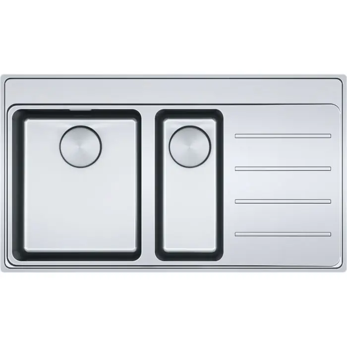 Paiement Sécurisé Évier Mythos MYX 211-86 inox - 860 x 520 x 200 mm égouttoir à droite - sous-meuble 60 cm - vidage automatique - Franke