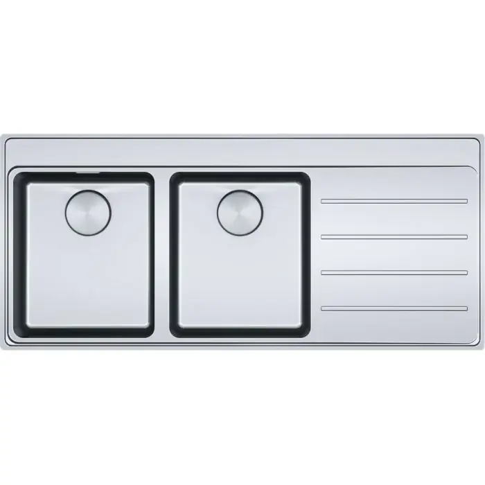 Évier Mythos MYX 221 inox - 1160 x 520 x 175 mm - égouttoir à droite - sous-meuble 80 cm - vidage automatique - Franke Meilleure Vente