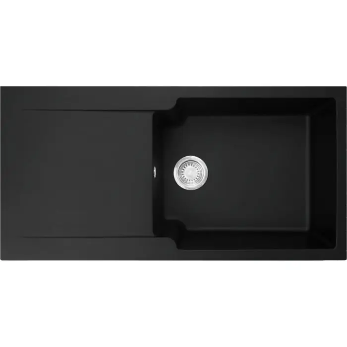 Évier Kite Fradeko 611-100 - noir - 1000 x 500 x 210 mm - sous-meuble 60 cm - vidage manuel - Franke Pas Cher