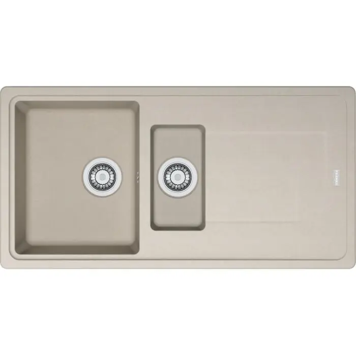 Expédié Aujourd'hui Évier Titan tectonite TTD 651 - beige - 970 x 500 x 200 mm - sous-meuble 60 cm - vidage manuel - Franke
