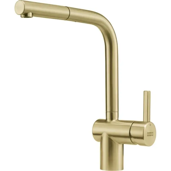 Promotion Mitigeur ATLAS neo tout inox - douchette monojet - reflet d‘or - Franke