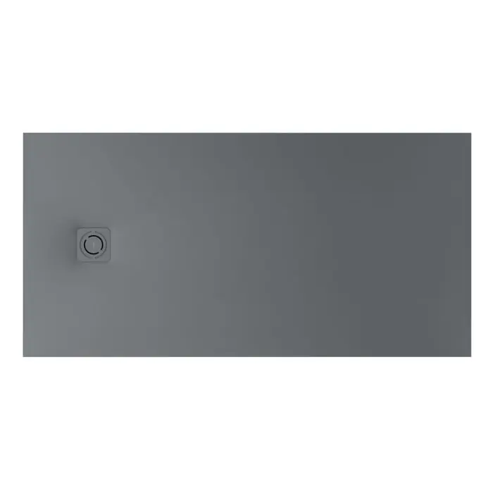 Dernier Modèle Receveur de douche extra plat en Stonex® Terran-N + Grille Twist - 1600x800mm - Gris ardoise