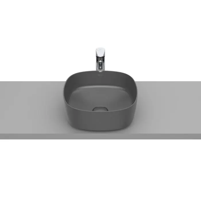 Vasque à poser en fineceramic Inspira Soft - 370x370x140mm - onyx Retour Gratuit