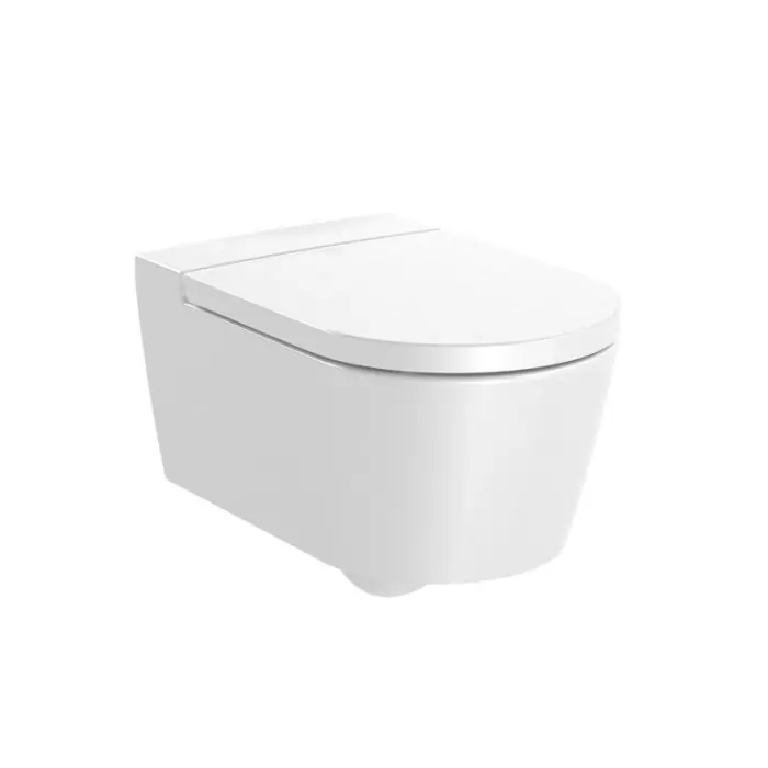 Pack Cuvette suspendue Rimless (sans bride) "Inspira Round" avec abattant frein de chute, déclipsable - Blanc Livraison Express