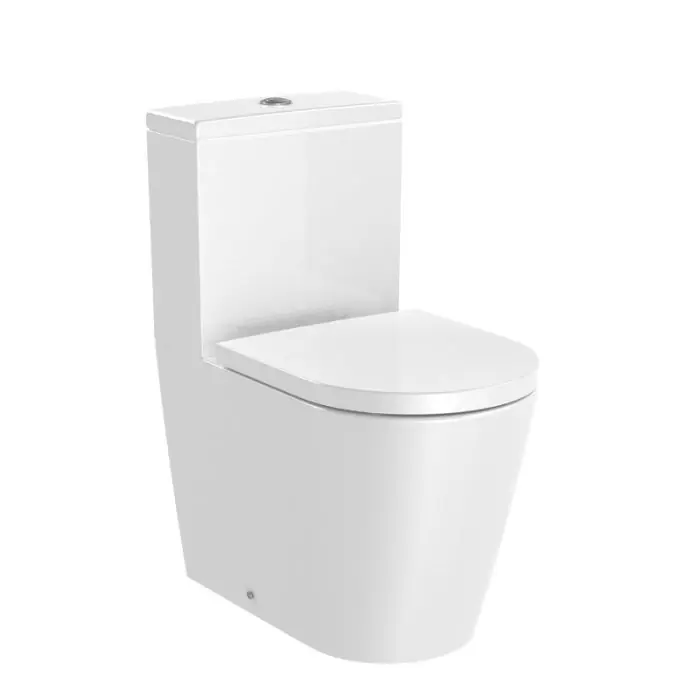 Réduction Pack WC sans bride "Inspira Round" Compacte évacuation duale avec abattant frein de chute, déclipsable - Blanc