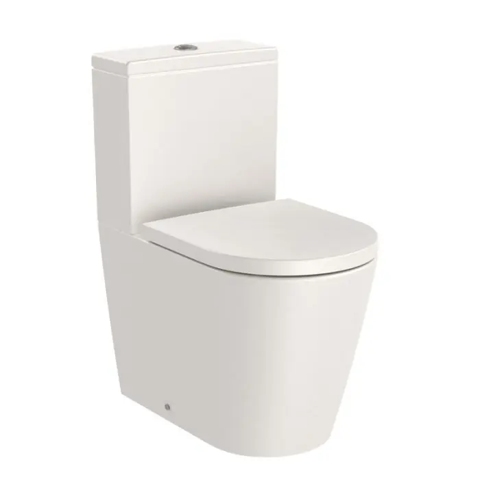Vente Flash Pack WC sans bride "Inspira Round" Compacte évacuation duale avec abattant frein de chute, déclipsable - Beige