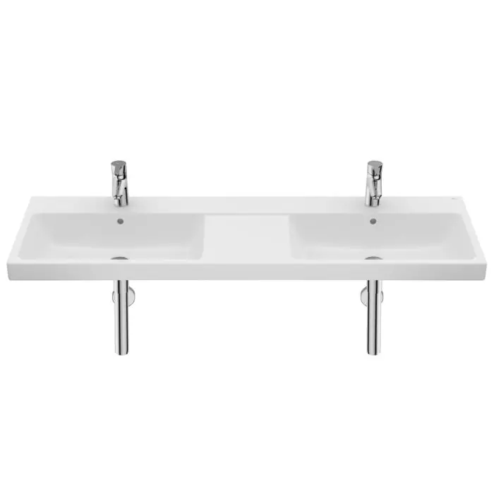 Pas Cher Lavabo mural double "The Gap" avec jeu de fixations 1400 x 460 x 60 cm - Roca