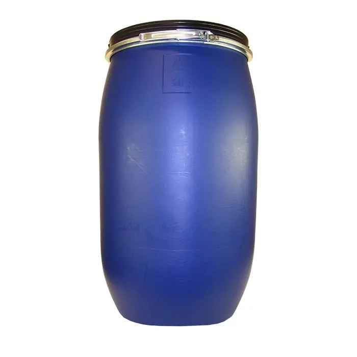 Affaire À Saisir Fût alimentaire 120 litres bleu avec couvercle, cerclage métallique et poignées