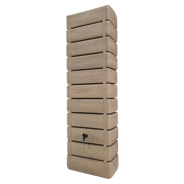 Prix Bas Récupérateur à eau mural Wood 300 litres imitation bois clair