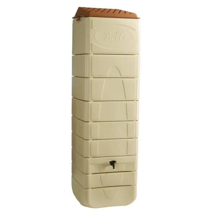 Récupérateur à eau mural 650 litres beige avec couvercle Dernier Modèle