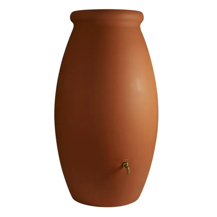 Pas Cher Récupérateur à eau rotomoulé Jarre 1000 litres aspect terre cuite