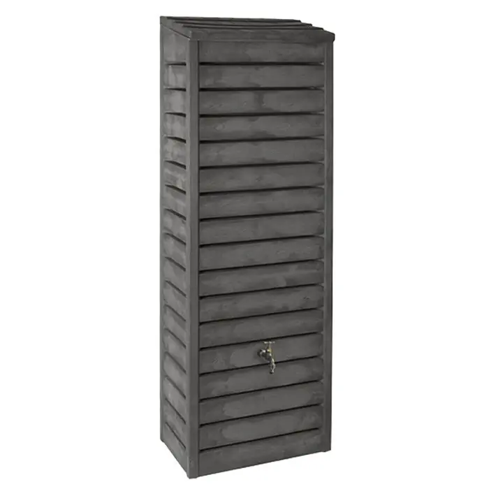 Satisfait Ou Remboursé Récupérateur à eau rotomoulé Forestier 300 litres aspect bois anthracite