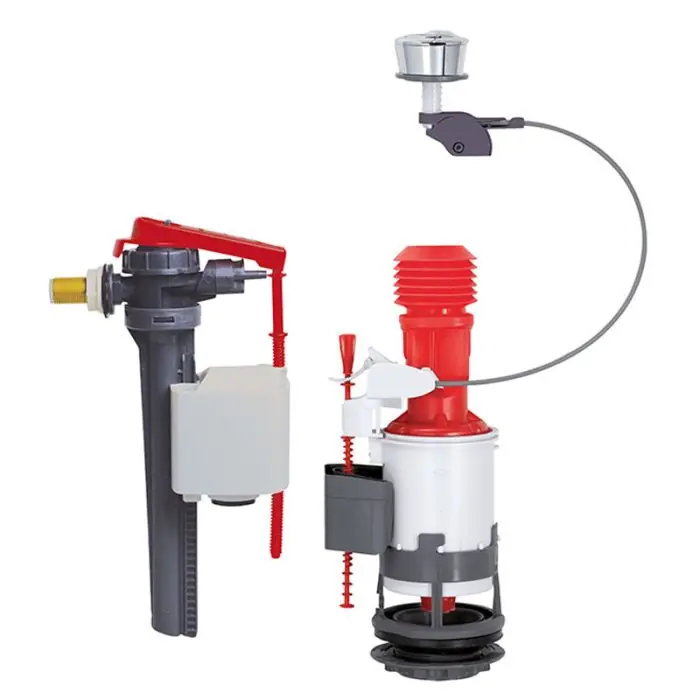 Expédition Rapide Ensemble Mécanisme de chasse MW2 à câble double chasse + Flotteur JOLLYFILL Silencieux alimentation latérale 3/8‘‘ Laiton - Wirquin Pro