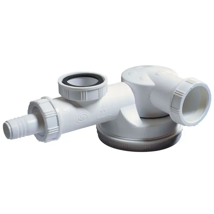 Nouvel Arrivage Siphon évier NF Ø40 Espace extra-plat avec prise Machine à Laver – Wirquin Pro