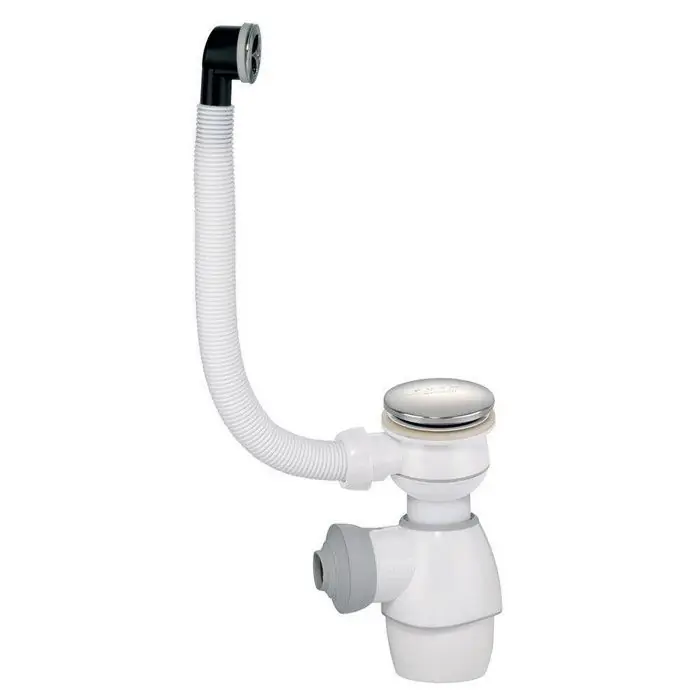 Ensemble tout en 1 Bonde et Siphon NF Ø32 Clapet Chromé Quick-Clac avec trop plein - Wirquin Pro Usine Directe