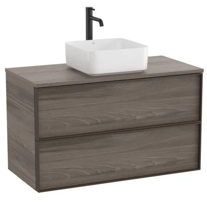 Acheter Direct Meuble « INSPIRA » 1000 – 2 tiroirs pour vasque à poser (non incluse) – Magnolia – Roca