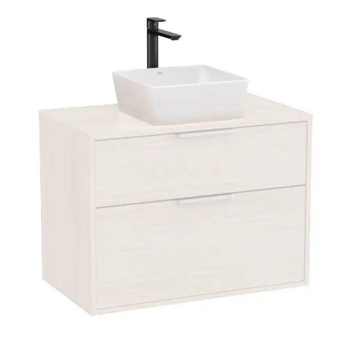 Meuble "OPTICA" 800 - 2 tiroirs pour vasque à poser (non incluse) - Blanc Mat - Roca Vente Flash