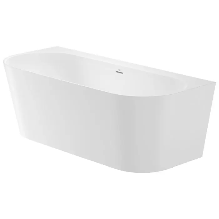 Affaire À Saisir Baignoire murale "RAINA" 190L en Stonex avec vidage et siphon - 1700 x 750mm - Blanc - Roca