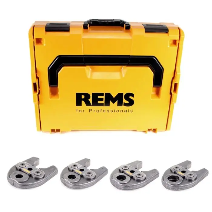 Nouvelle Collection Set pinces à sertir Mini (Mâchoires) profil V 15+18+22+28 L-Boxx - Rems