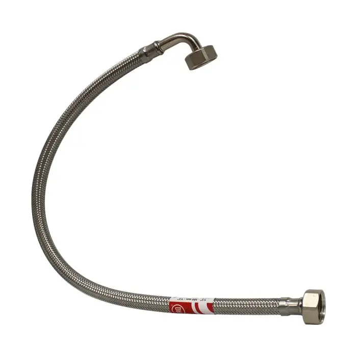 Flexible sanitaire Coudé Inox Øintér.8mm – Femelle 1/2&Prime; / Femelle Coude 1/2&Prime; – 500mm – TAQ Promotion