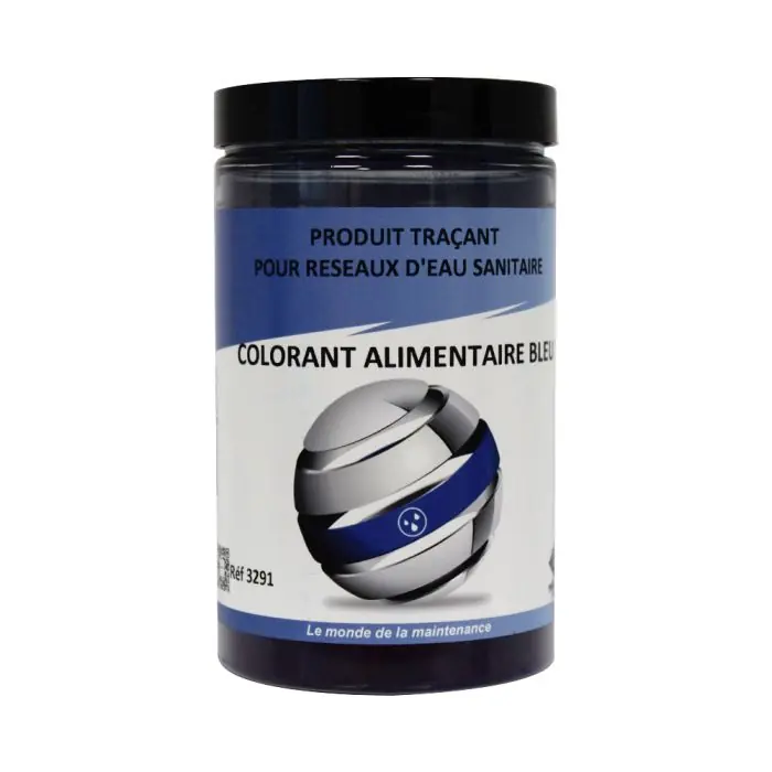 Prix Réduit Colorant alimentaire traçant bleu (prêt à l‘emploi) pour recherches de fuites - Pot de 180Gr
