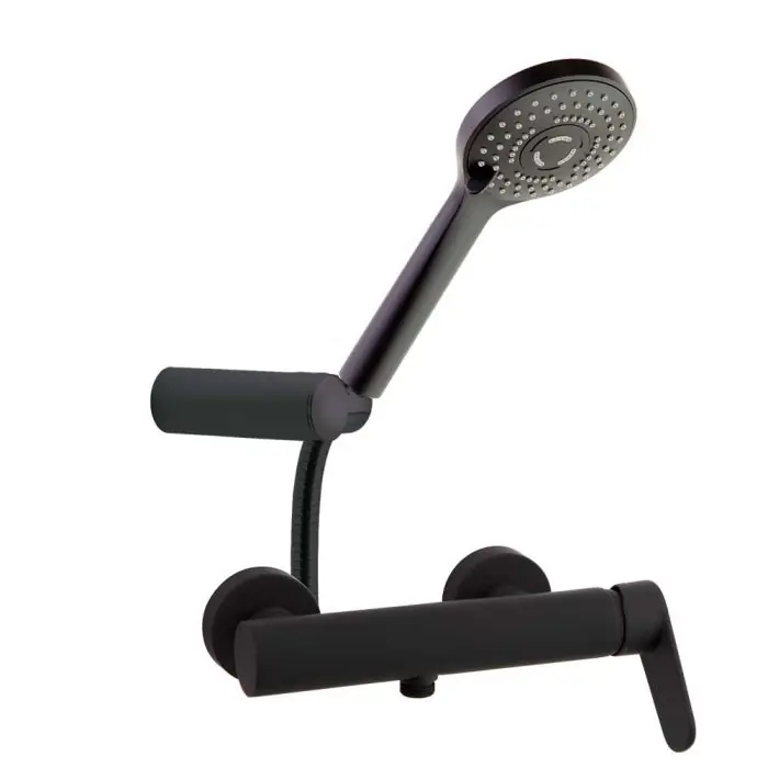 Mitigeur douche avec ensemble de douche BT ALEXIA, Noir Mat - 360801BTNM Soldes