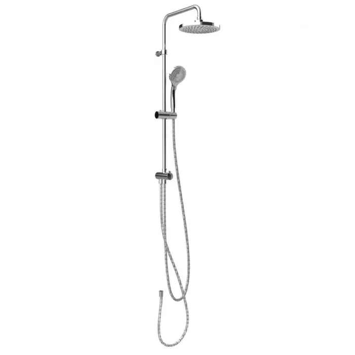 Colonne de douche Chromé rénovation avec douche de tête ronde en ABS Ø200 mm - T20003RP200 Prix Réduit