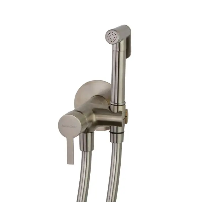 Ensemble douchette et mitigeur WC en laiton à encastrer Nickel brossé - 336801WCNC Must-Have