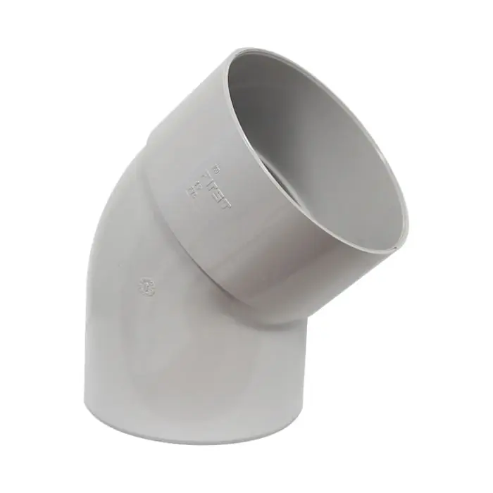Coude PVC 45° mâle femelle pour tube Ø100 - Gris - First Plast Must-Have